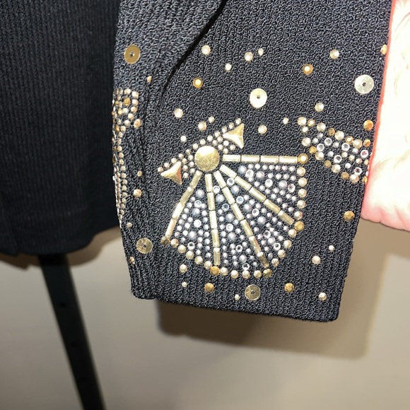 NWOT St. John by Marie Gray vintage sweater jacket with seahorse seashells bling - Picture 3 of 8
